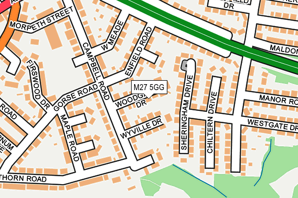 M27 5GG map - OS OpenMap – Local (Ordnance Survey)