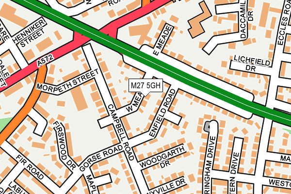 M27 5GH map - OS OpenMap – Local (Ordnance Survey)