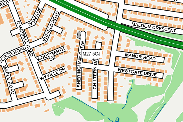 M27 5GJ map - OS OpenMap – Local (Ordnance Survey)