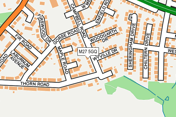 M27 5GQ map - OS OpenMap – Local (Ordnance Survey)