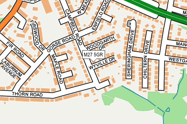 M27 5GR map - OS OpenMap – Local (Ordnance Survey)