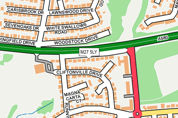 M27 5LY map - OS OpenMap – Local (Ordnance Survey)