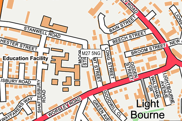 M27 5NG map - OS OpenMap – Local (Ordnance Survey)
