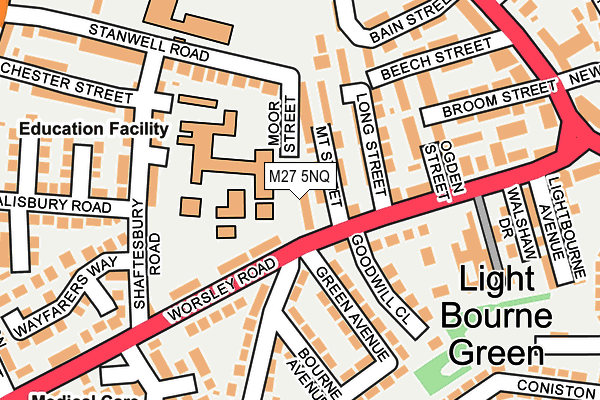 M27 5NQ map - OS OpenMap – Local (Ordnance Survey)