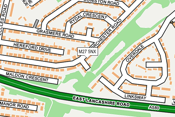 M27 5NX map - OS OpenMap – Local (Ordnance Survey)