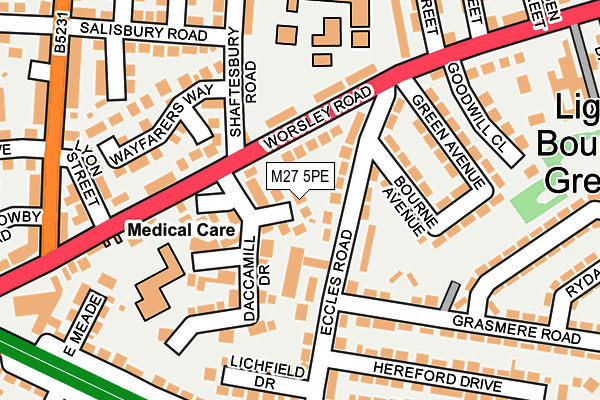 M27 5PE map - OS OpenMap – Local (Ordnance Survey)