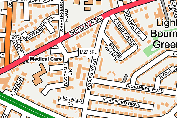 M27 5PL map - OS OpenMap – Local (Ordnance Survey)
