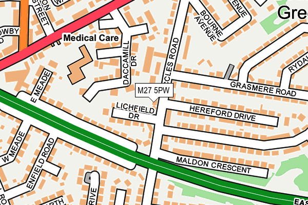 M27 5PW map - OS OpenMap – Local (Ordnance Survey)