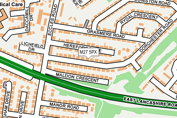 M27 5PX map - OS OpenMap – Local (Ordnance Survey)