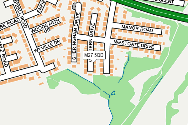 M27 5QD map - OS OpenMap – Local (Ordnance Survey)