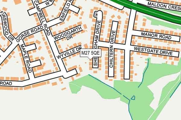 M27 5QE map - OS OpenMap – Local (Ordnance Survey)