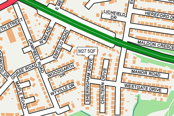 M27 5QF map - OS OpenMap – Local (Ordnance Survey)
