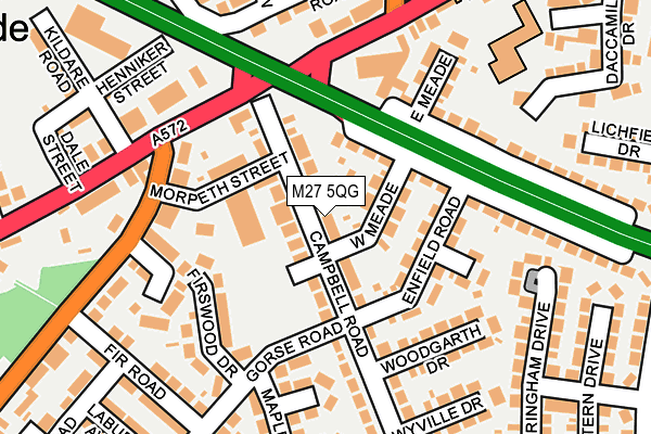 M27 5QG map - OS OpenMap – Local (Ordnance Survey)