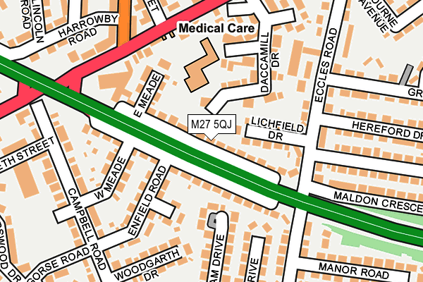 M27 5QJ map - OS OpenMap – Local (Ordnance Survey)