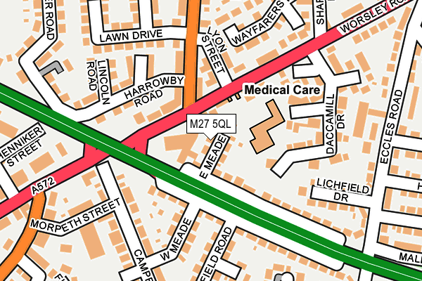 M27 5QL map - OS OpenMap – Local (Ordnance Survey)