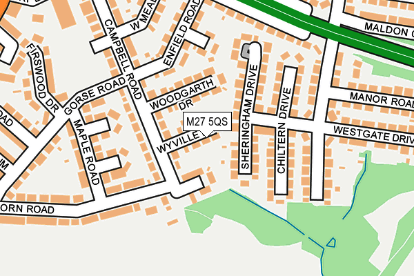 M27 5QS map - OS OpenMap – Local (Ordnance Survey)