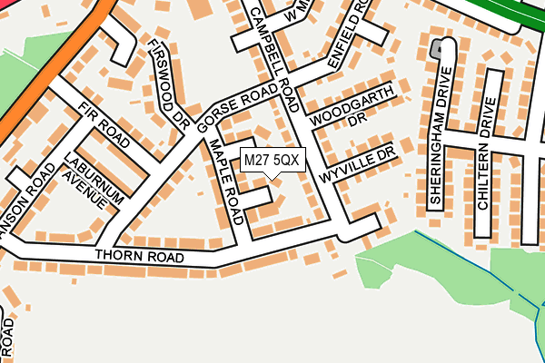 M27 5QX map - OS OpenMap – Local (Ordnance Survey)