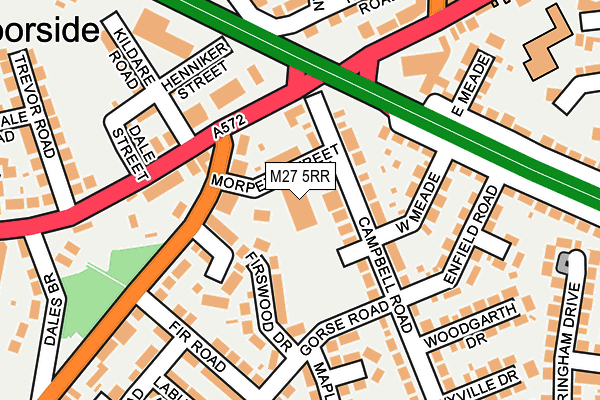 M27 5RR map - OS OpenMap – Local (Ordnance Survey)