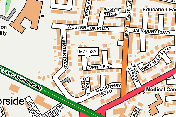 M27 5SA map - OS OpenMap – Local (Ordnance Survey)