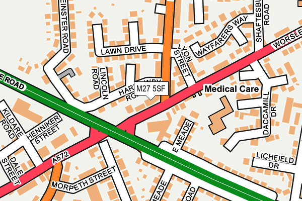 M27 5SF map - OS OpenMap – Local (Ordnance Survey)