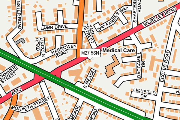 M27 5SN map - OS OpenMap – Local (Ordnance Survey)