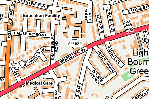 M27 5SP map - OS OpenMap – Local (Ordnance Survey)