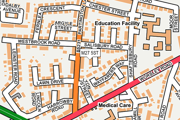 M27 5ST map - OS OpenMap – Local (Ordnance Survey)