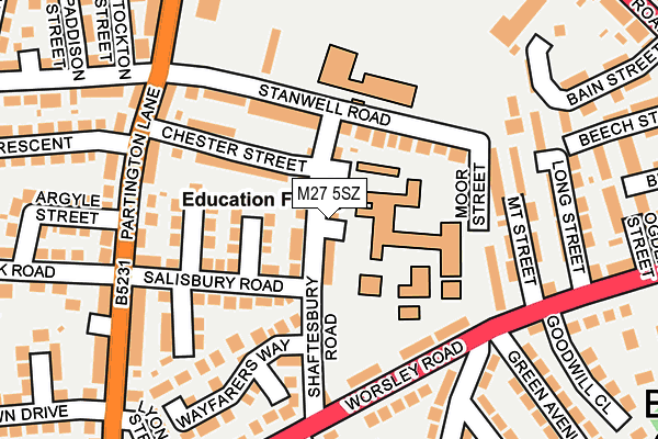 M27 5SZ map - OS OpenMap – Local (Ordnance Survey)