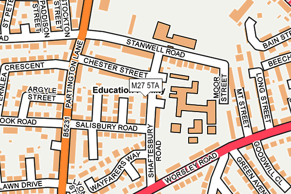 M27 5TA map - OS OpenMap – Local (Ordnance Survey)