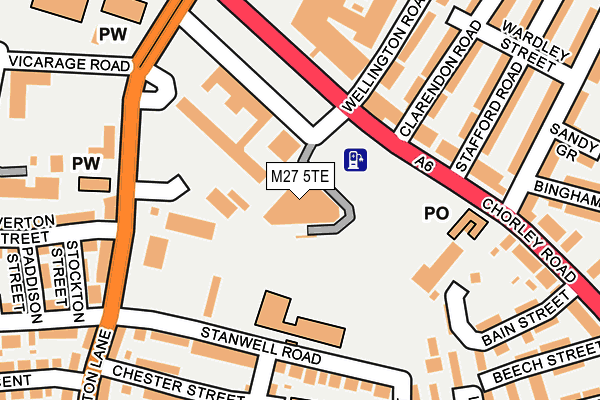 M27 5TE map - OS OpenMap – Local (Ordnance Survey)