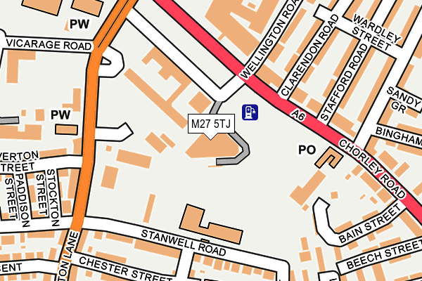 M27 5TJ map - OS OpenMap – Local (Ordnance Survey)