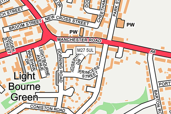 M27 5UL map - OS OpenMap – Local (Ordnance Survey)