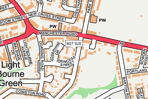 M27 5US map - OS OpenMap – Local (Ordnance Survey)