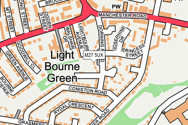 M27 5UX map - OS OpenMap – Local (Ordnance Survey)