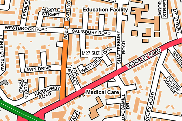 M27 5UZ map - OS OpenMap – Local (Ordnance Survey)