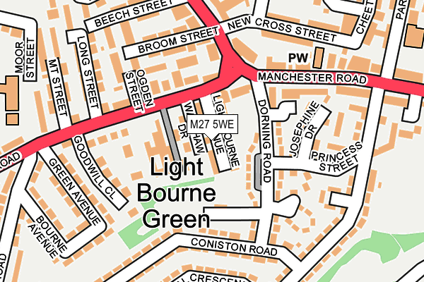 M27 5WE map - OS OpenMap – Local (Ordnance Survey)