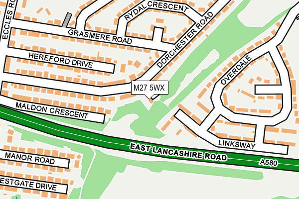 M27 5WX map - OS OpenMap – Local (Ordnance Survey)