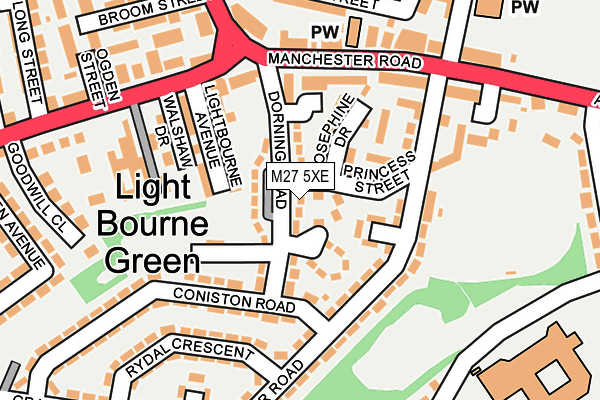 M27 5XE map - OS OpenMap – Local (Ordnance Survey)