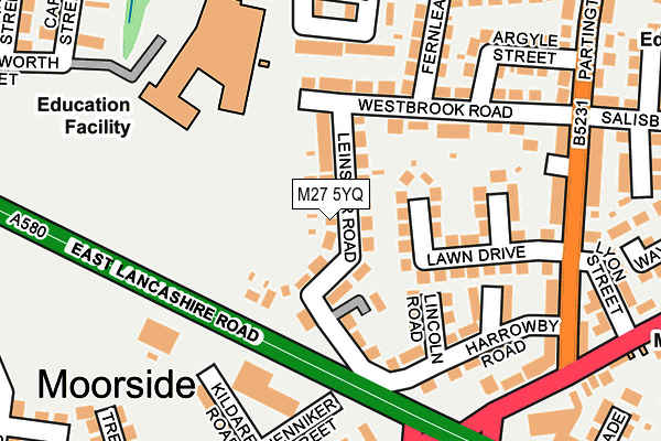 M27 5YQ map - OS OpenMap – Local (Ordnance Survey)