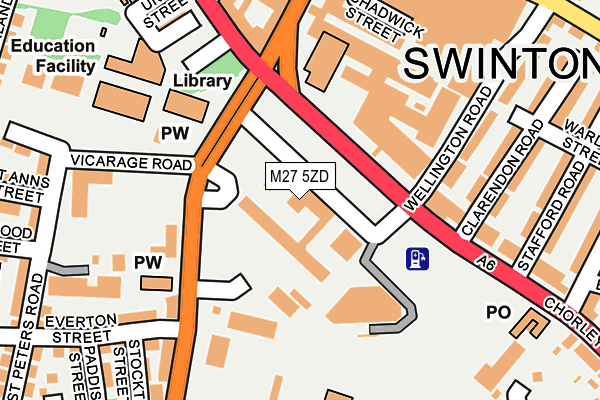 M27 5ZD map - OS OpenMap – Local (Ordnance Survey)