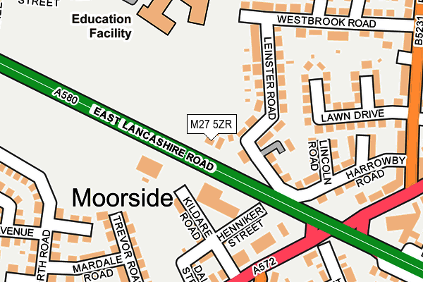 M27 5ZR map - OS OpenMap – Local (Ordnance Survey)