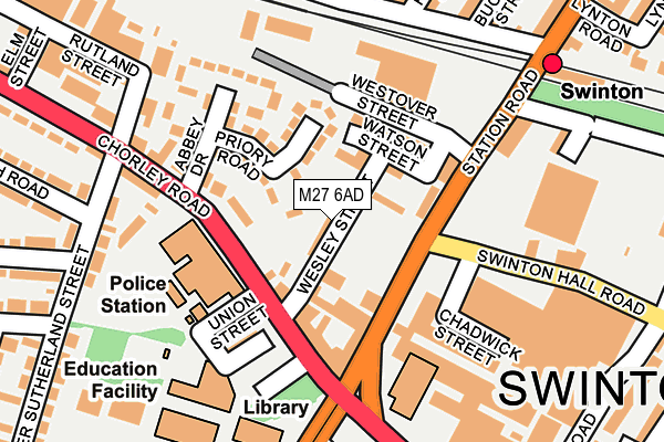 M27 6AD map - OS OpenMap – Local (Ordnance Survey)