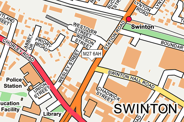 M27 6AH map - OS OpenMap – Local (Ordnance Survey)