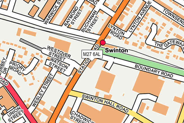 M27 6AL map - OS OpenMap – Local (Ordnance Survey)