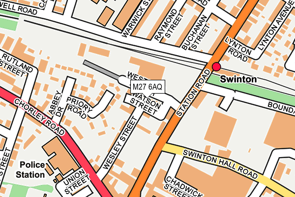 M27 6AQ map - OS OpenMap – Local (Ordnance Survey)