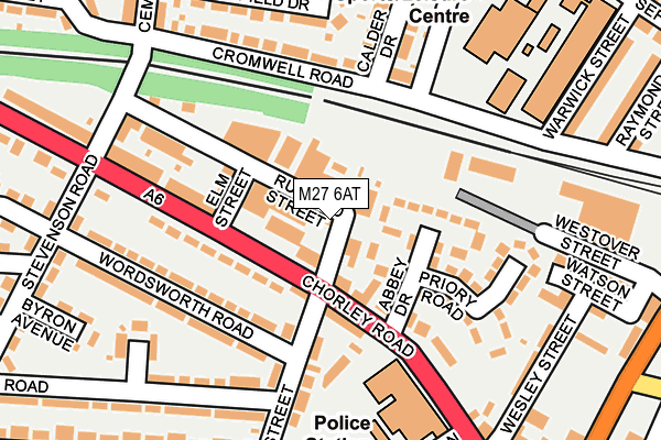 M27 6AT map - OS OpenMap – Local (Ordnance Survey)