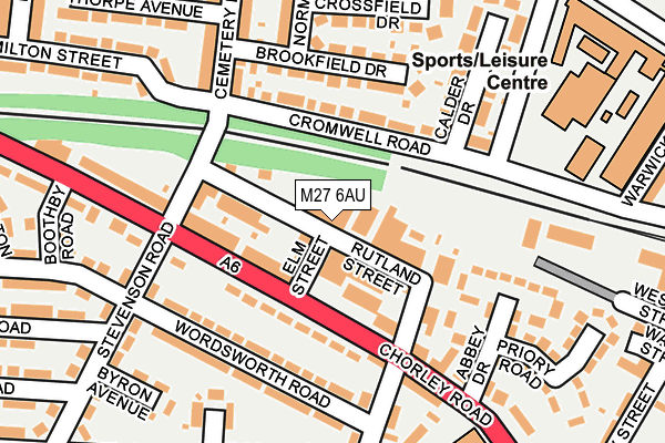 M27 6AU map - OS OpenMap – Local (Ordnance Survey)