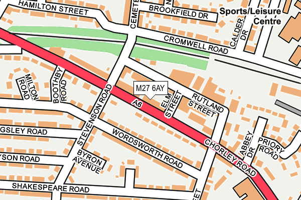M27 6AY map - OS OpenMap – Local (Ordnance Survey)