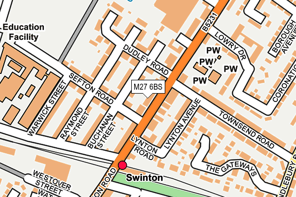 M27 6BS map - OS OpenMap – Local (Ordnance Survey)