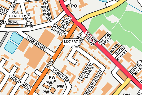 M27 6BZ map - OS OpenMap – Local (Ordnance Survey)